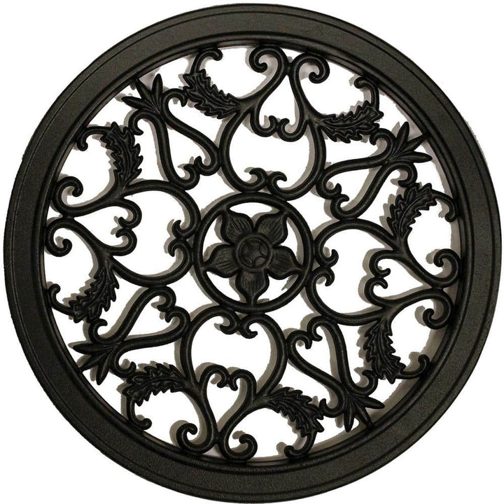 NUVO IRON 15 in. Diameter Round Black Cast Aluminum Fence and Gate Insert (12-Pack)