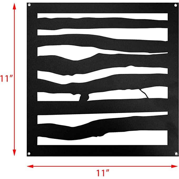 NUVO IRON 11 in. x 11 in. Black Cast Aluminum Branch Style Insert for Wooden Gate or Fence
