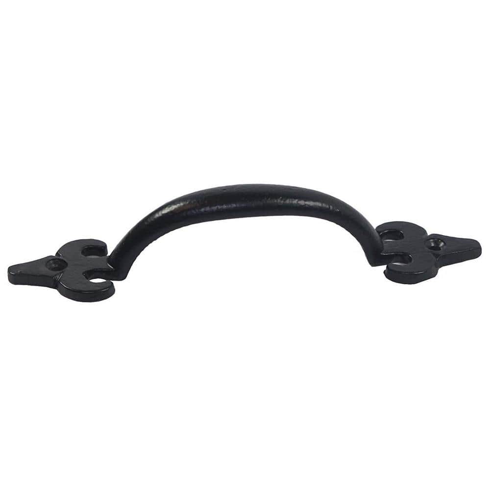 NUVO IRON Antique Colonial 10 in. Black Galvanized Steel Gate, Door, or Cabinet Handle