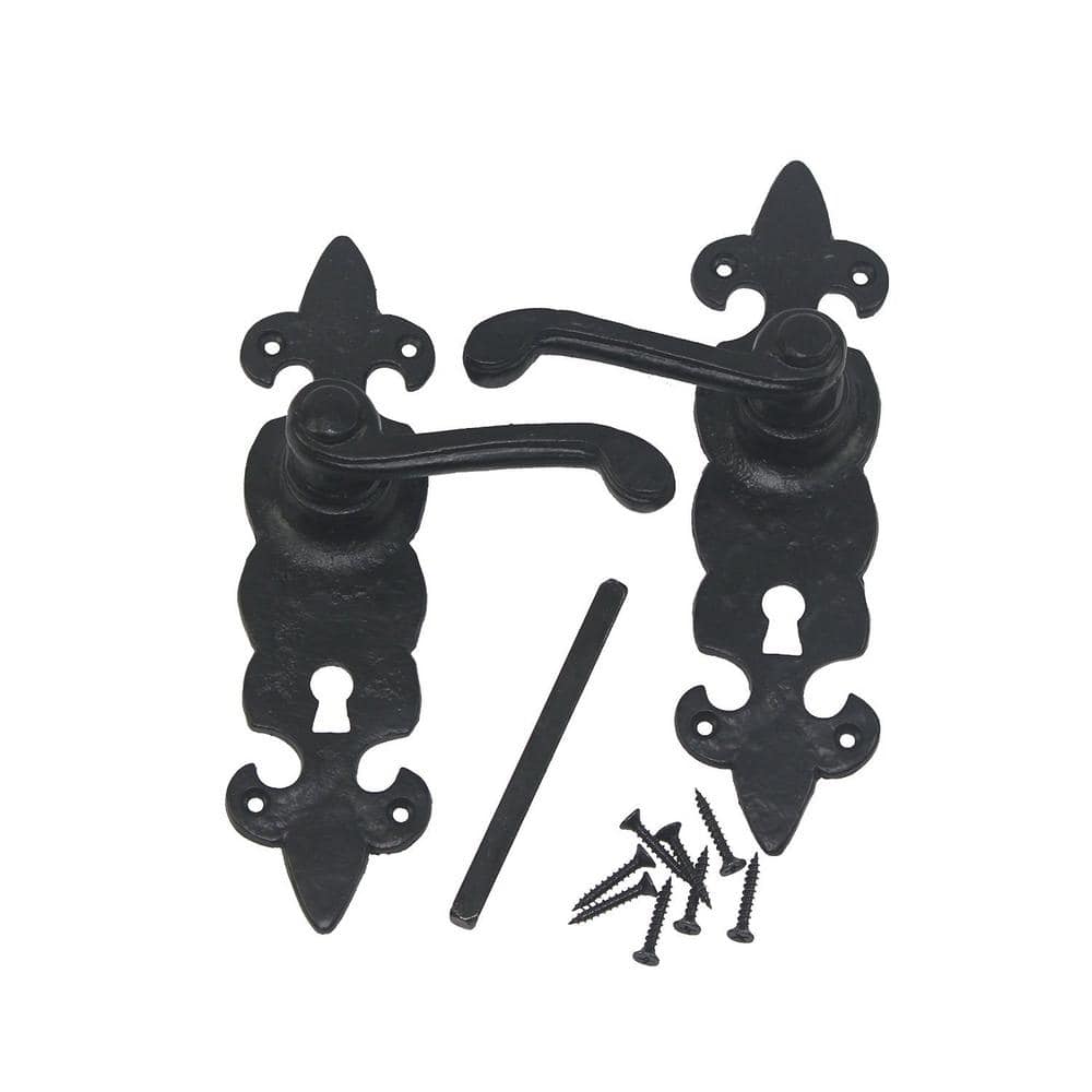 NUVO IRON Antique Colonial 7 in. Black Galvanized Steel Gate, Door, or Cabinet Handle