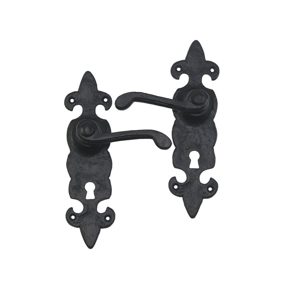 NUVO IRON Antique Colonial 7 in. Black Galvanized Steel Gate, Door, or Cabinet Handle