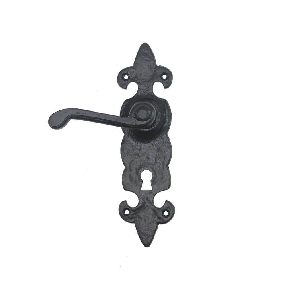 NUVO IRON Antique Colonial 7 in. Black Galvanized Steel Gate, Door, or Cabinet Handle