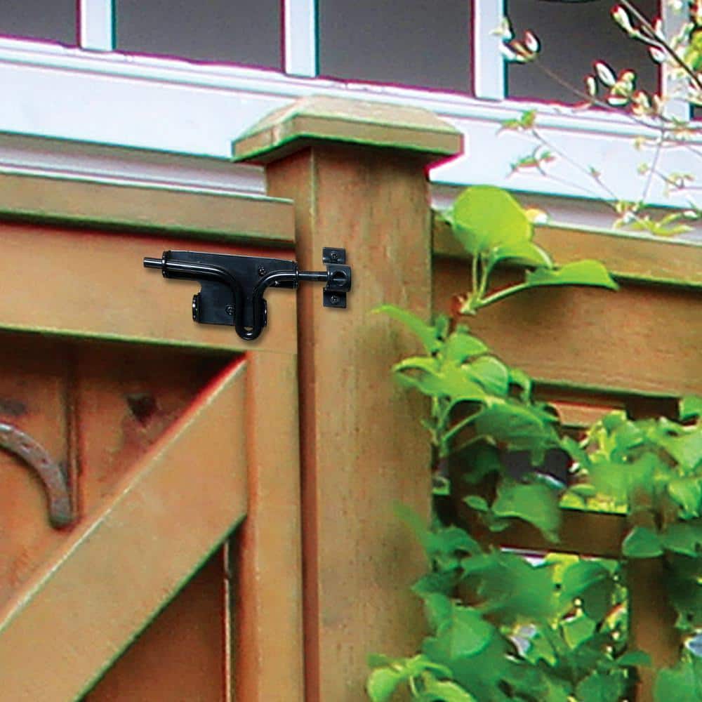 NUVO IRON 8 in. Black Galvanized Steel Slide Bolt Latch