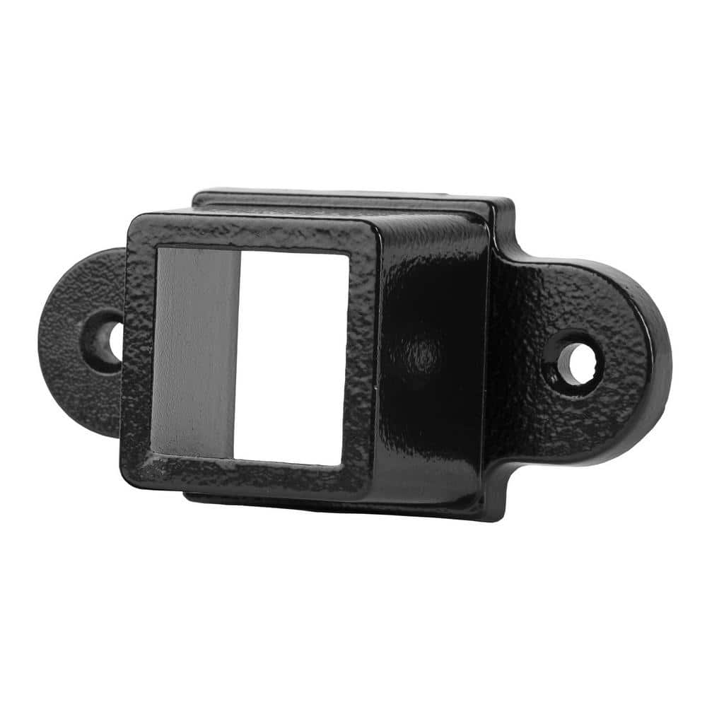 NUVO IRON Legacy Collection Powder Coated Black Galvanized Steel Wall Bracket for Fence Panels