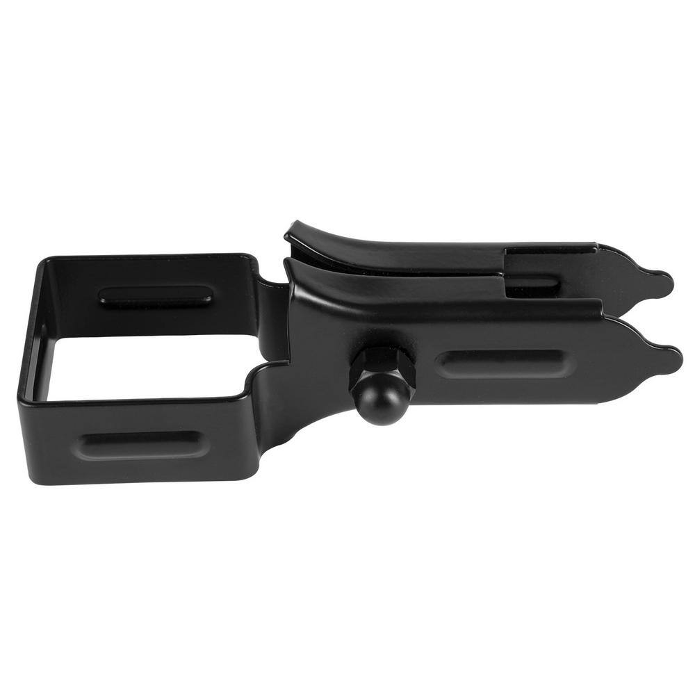 NUVO IRON Legacy Collection Powder Coated Black Galvanized Steel Universal Brackets for Fence Panels