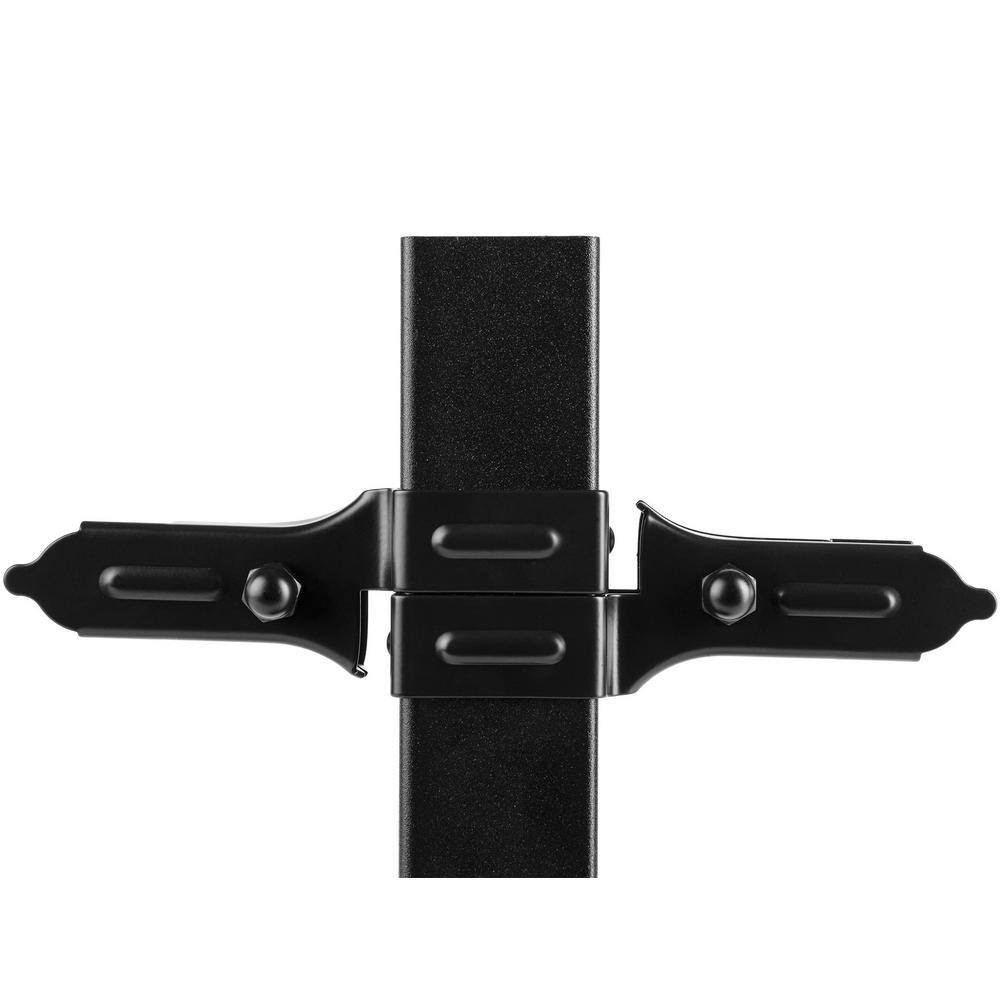 NUVO IRON Legacy Collection Powder Coated Black Galvanized Steel Universal Brackets for Fence Panels