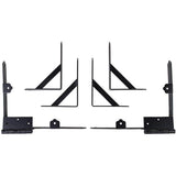 NUVO IRON Black Galvenized Steel Gate Corner Frame Brace and Hinge Kit (8-Piece)