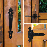 NUVO IRON 5 in. Black Galvanized Steel Decorative Ornamental Gate Hardware Kit (24-Pack)