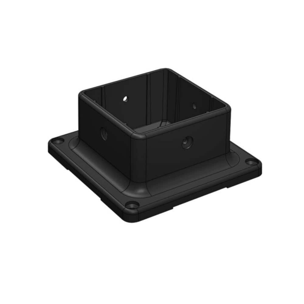 NUVO IRON 4 in. x 4 in. Black Plastic Multi-Purpose Post Base Anchor