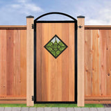 NUVO IRON EZ Install 6 Standard Fence Board Arched Pro Gate Frame with One 15 in. x 15 in. Square Diamond Insert