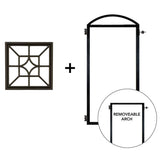 NUVO IRON EZ Install 6 Standard Fence Board Arched Pro Gate Frame with One 15 in. x 15 in. Square Diamond Insert
