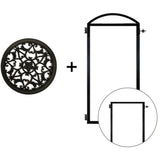 NUVO IRON EZ Install 6-Standard Fence Board Arched Pro Gate Frame with One 15 in. Dia Round Gate Insert