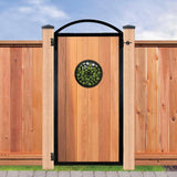 NUVO IRON EZ Install 6-Standard Fence Board Arched Pro Gate Frame with One 15 in. Dia Round Gate Insert
