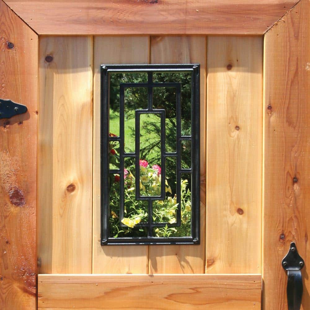 NUVO IRON EZ Install 6-Standard Fence Board Arched Pro Gate Frame with One 9 in. x 17 in. Rectangle Gate Insert