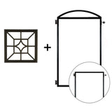 NUVO IRON EZ Install 8-Standard Fence Board Arched Pro Gate Frame with One 15 in. x 15 in. Square Diamond Insert