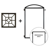 NUVO IRON EZ Install 8-Standard Fence Board Arched Pro Gate Frame with One 15 in. x 15 in. Square Diamond Insert