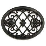 NUVO IRON EZ Install 8-Standard Fence Board Arched Pro Gate Frame with One 13 in. x 17 in. Oval Gate Insert