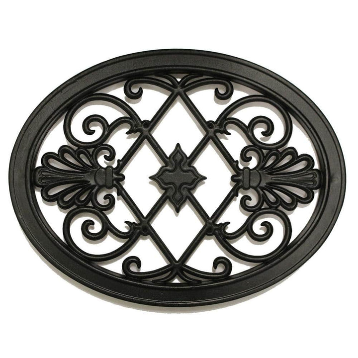 NUVO IRON EZ Install 8-Standard Fence Board Arched Pro Gate Frame with One 13 in. x 17 in. Oval Gate Insert