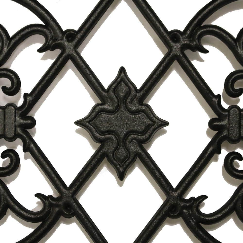 NUVO IRON EZ Install 8-Standard Fence Board Arched Pro Gate Frame with One 13 in. x 17 in. Oval Gate Insert