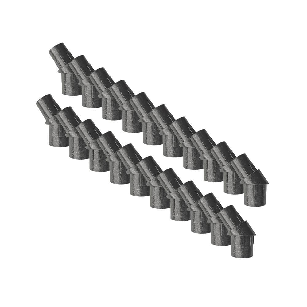 NUVO IRON 3/4 in. Heavy Duty Black Plastic Stair Rail Adapter Connectors for Round Balusters (20-Pack)