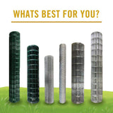 NUVO IRON Welded Wire Fence Mesh 3 ft. x 50 ft., Rectangular Mesh, Green Vinyl PVC Coated