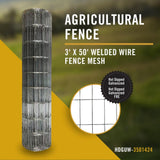 NUVO IRON Welded Wire Mesh 3 ft. x 50 ft. Utility Fence, 2 in. x 4 in. Rectangular Mesh, Hot Dipped Galvanized