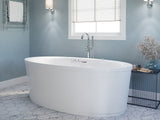 ANZZI Heidi 68 in. Acrylic Flatbottom Whirlpool and Air Freestanding Bathtub in White