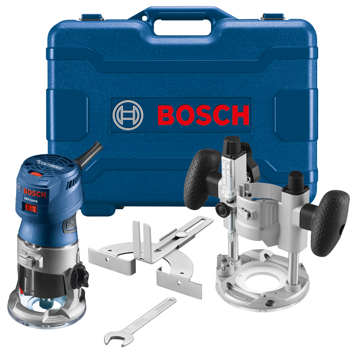Bosch 1.25 HP Variable-Speed Palm Router Combo Kit with LED Lighting (GKF125CEPK)