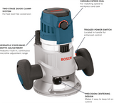 Bosch 15 Amp 3-1/2 in. 2.3 HP Corded Variable-Speed Fixed-Base Router Kit with Trigger Control (MRF23EVS)