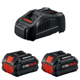 Bosch CORE18V 2-Pack 6 Ah Lithium-Ion Power Tool Battery Kit with 18V Fast Charger (GXS18V-20N26)