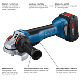 Bosch 4.5–5 in. CORE18V Paddle Switch Brushless Cordless Angle Grinder Kit (Charger Included, 1x 8Ah Battery)