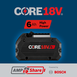 Bosch CORE18V 2-Pack 6 Ah Lithium-Ion Power Tool Battery Kit with 18V Fast Charger (GXS18V-20N26)
