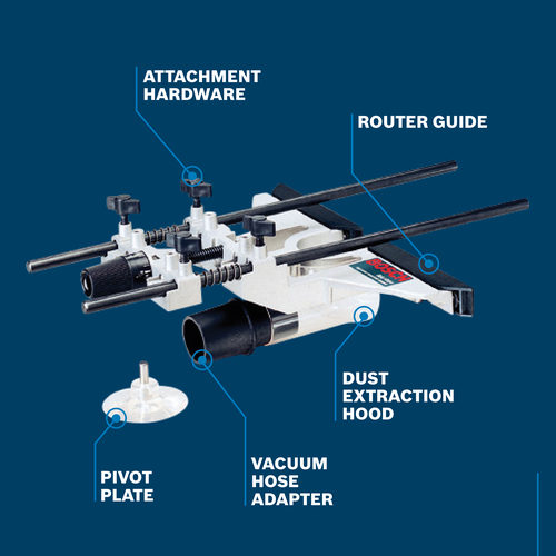 Bosch RA1054 Deluxe Router Guide with Circle-Cutting and Dust Extraction