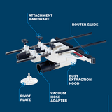 Bosch RA1054 Deluxe Router Guide with Circle-Cutting and Dust Extraction