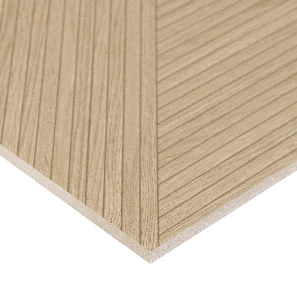 Luxury Ribbed Oak 23.62 in. x 47.24 in. Matte Porcelain Wall Tile (15.49 sq. ft./Case)