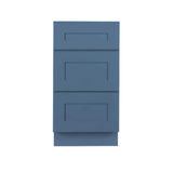 LIFEART CABINETRY Lancaster Blue Plywood Shaker Stock Assembled 3-Drawer Base Kitchen Cabinet 21 in. W x 34.5 in. D H x 24 in. D