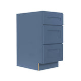 LIFEART CABINETRY Lancaster Blue Plywood Shaker Stock Assembled 3-Drawer Base Kitchen Cabinet 21 in. W x 34.5 in. D H x 24 in. D