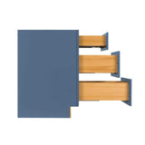 LIFEART CABINETRY Lancaster Blue Plywood Shaker Stock Assembled 3-Drawer Base Kitchen Cabinet 24 in. W x 34.5 in. D H x 24 in. D