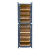 LIFEART CABINETRY Lancaster Blue Plywood Shaker Stock Assembled Tall Pantry Kitchen Cabinet 24 in. W x 96 in. D H x 27 in. D