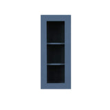 LIFEART CABINETRY Lancaster Blue Plywood Shaker Stock Assembled Wall Glass-Door Kitchen Cabinet 21 in. W x 12 in. D x 30 in. H