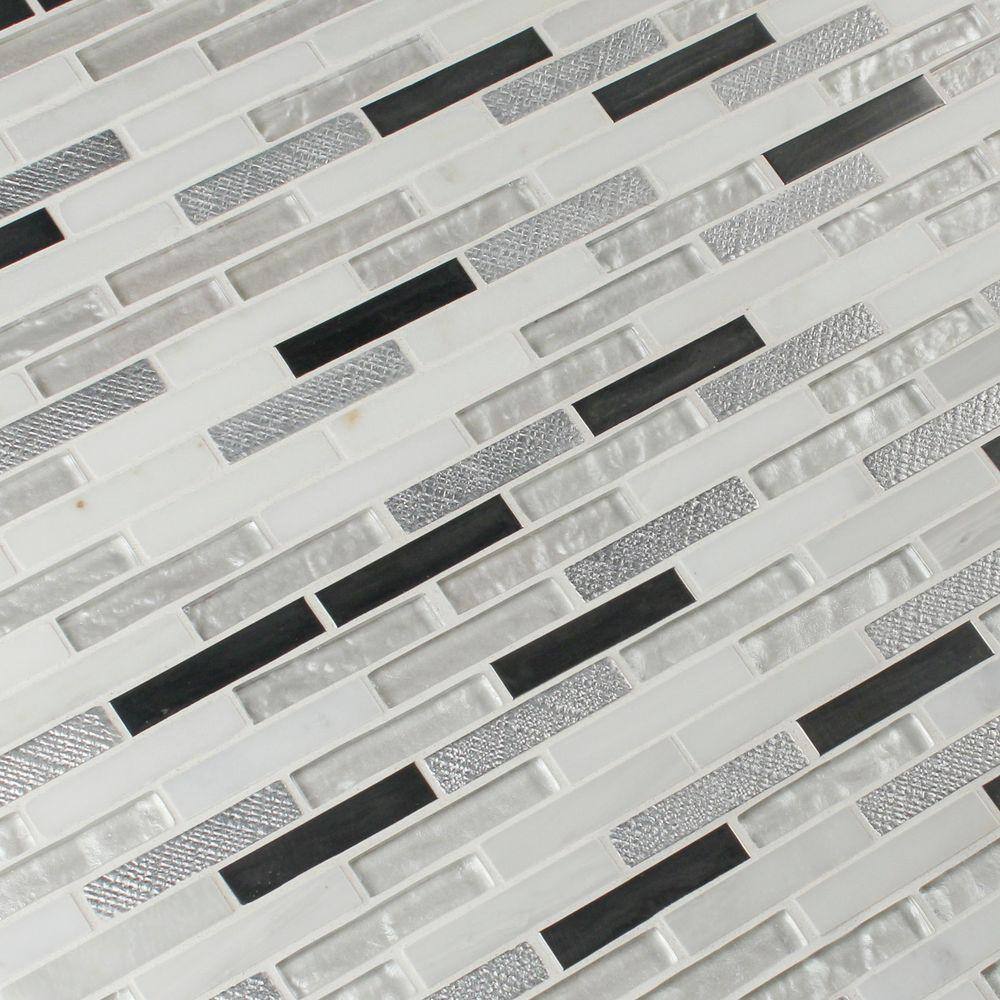 MSI Ocean Crest Brick 12 in. x 12 in. x 8 mm Glass, Metal & Stone Mesh-Mounted Mosaic Wall Tile (10 sq. ft./Case)