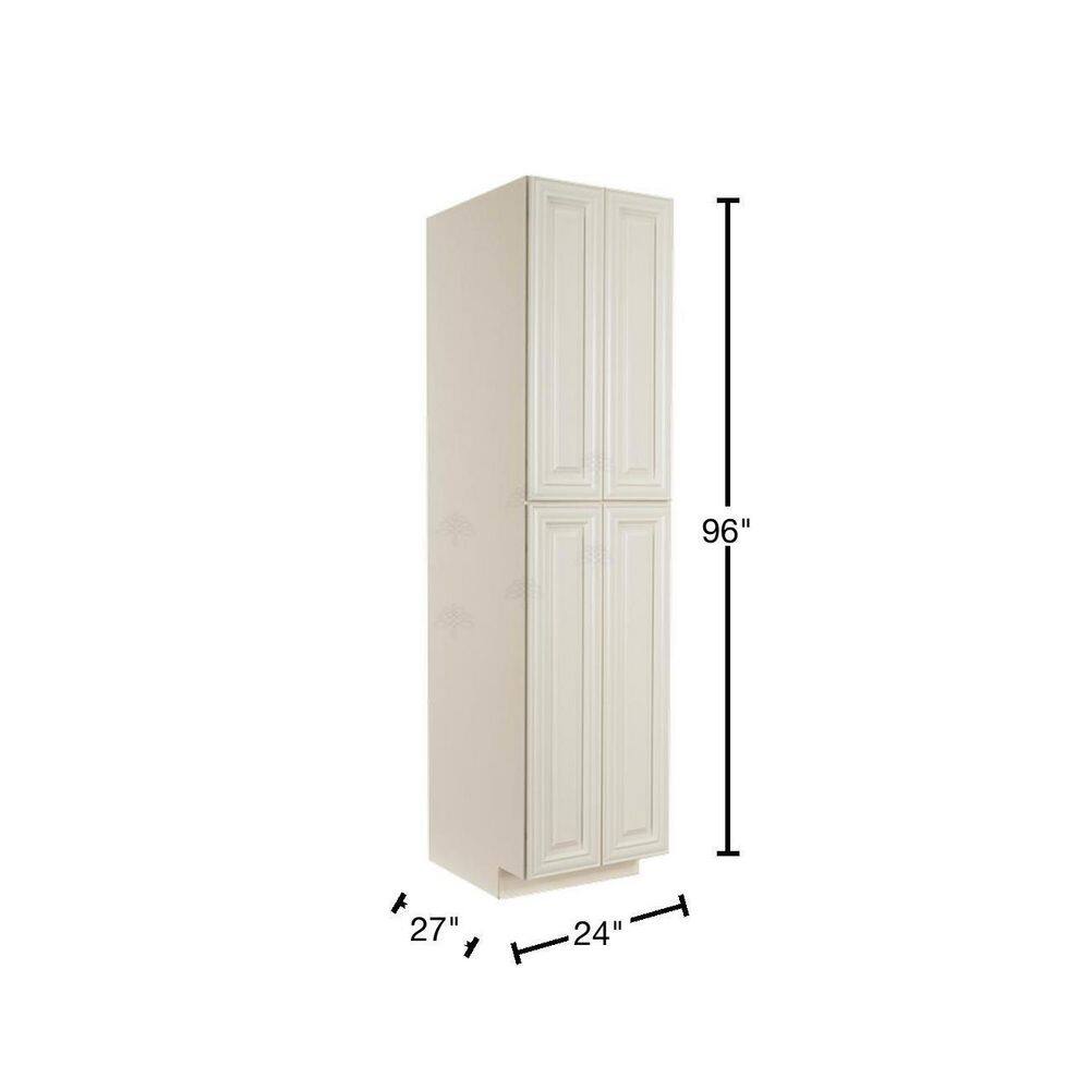 LIFEART CABINETRY Princeton Assembled 24 in. x 96 in. x 27 in. Tall Pantry with 4-Doors in Off-White