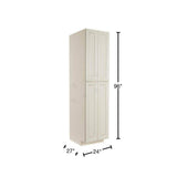 LIFEART CABINETRY Princeton Assembled 24 in. x 96 in. x 27 in. Tall Pantry with 4-Doors in Off-White