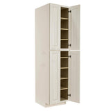 LIFEART CABINETRY Princeton Assembled 24 in. x 96 in. x 27 in. Tall Pantry with 4-Doors in Off-White