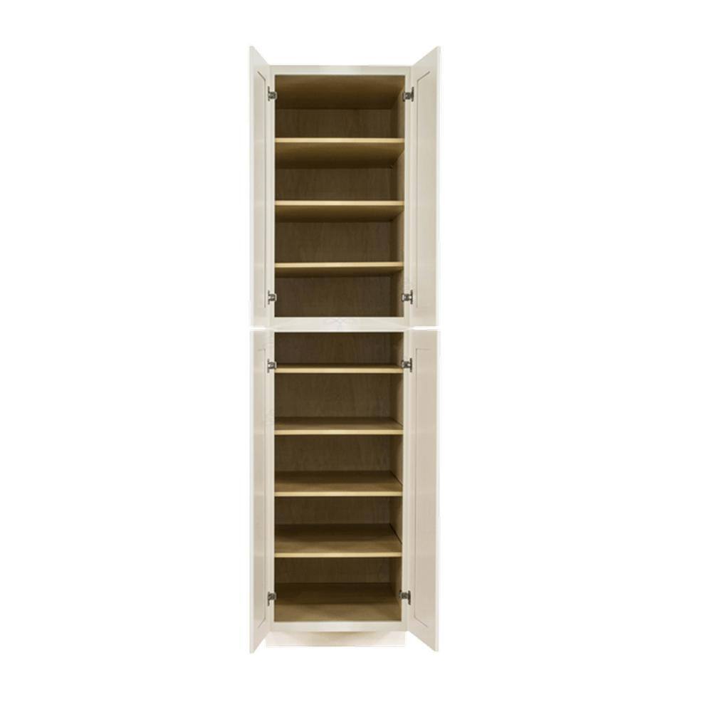 LIFEART CABINETRY Princeton Assembled 24 in. x 96 in. x 27 in. Tall Pantry with 4-Doors in Off-White