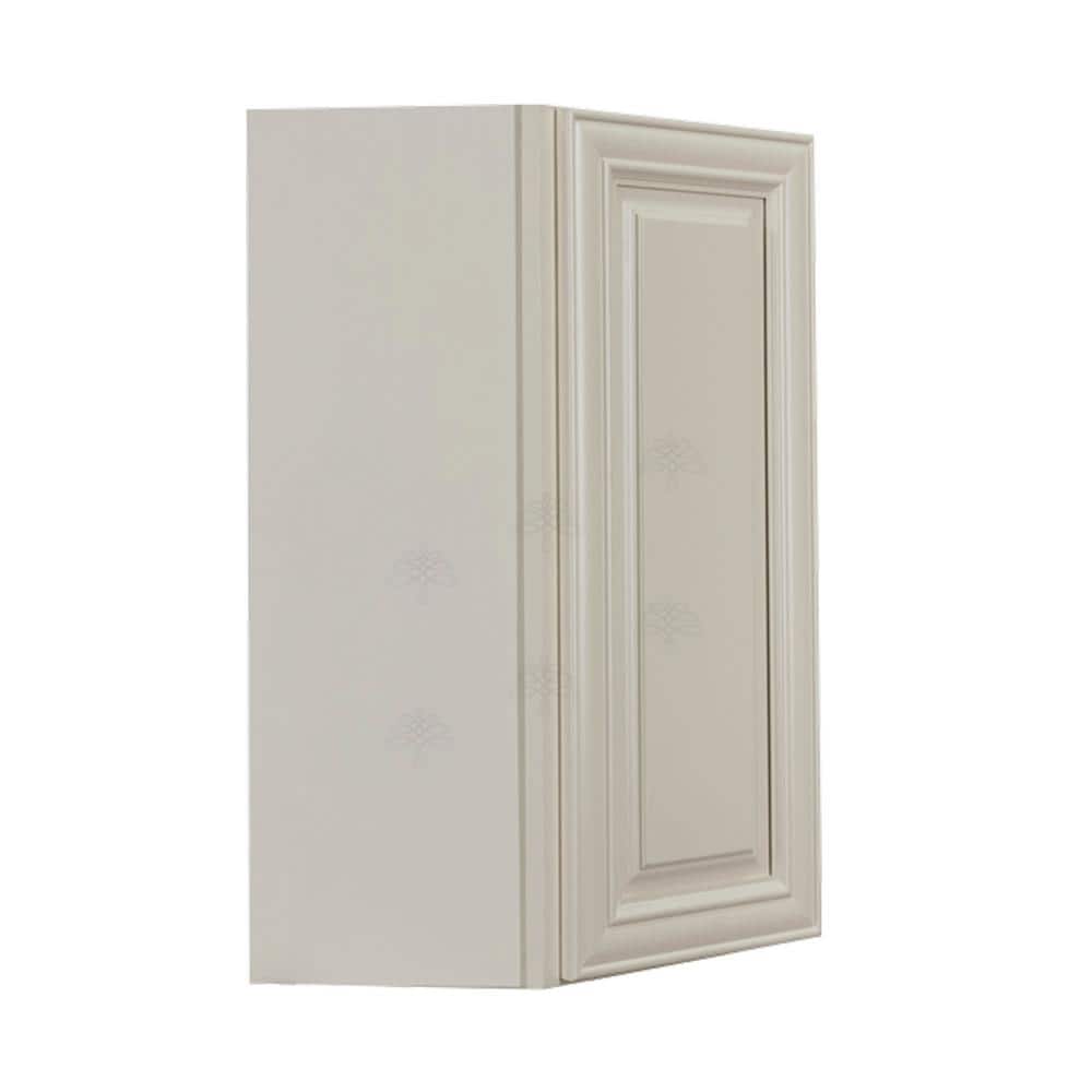 LIFEART CABINETRY Princeton Assembled 24 in. x 36 in. x 15 in. Wall Diagonal Corner Cabinet with 1-Door 2-Shelves in Off-White