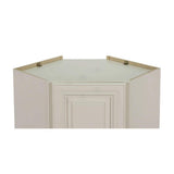 LIFEART CABINETRY Princeton Assembled 24 in. x 36 in. x 15 in. Wall Diagonal Corner Cabinet with 1-Door 2-Shelves in Off-White