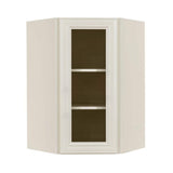 LIFEART CABINETRY Princeton Assembled 24 in. x 36 in. x 15 in. Wall Diagonal Mullion Door Cabinet with 1-Door 2-Shelves in Off-White