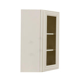 LIFEART CABINETRY Princeton Assembled 24 in. x 30 in. x 12 in. Wall Diagonal Mullion Door Cabinet with 1-Door 2-Shelves in Off-White
