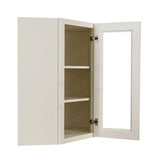 LIFEART CABINETRY Princeton Assembled 24 in. x 30 in. x 12 in. Wall Diagonal Mullion Door Cabinet with 1-Door 2-Shelves in Off-White
